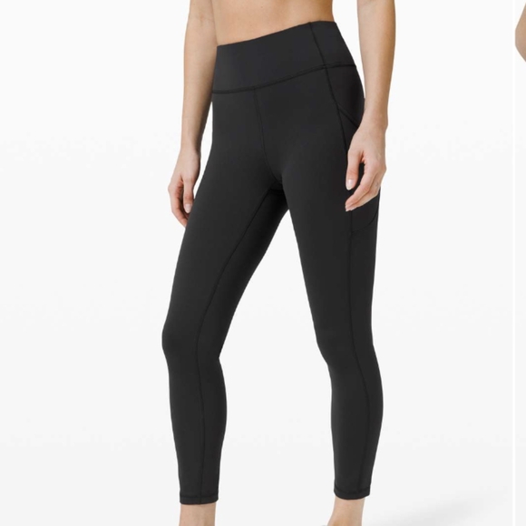 Lululemon Women's 6 Invigorate High Rise Tight Legging 25” Black media pockets - Picture 1 of 11